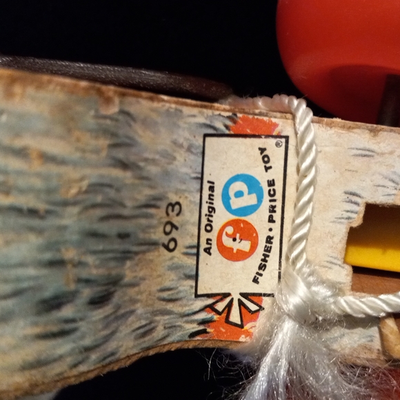 Fisher Price Vintage 1968 Little SnoopyDog Pull Toy W/Shoe wood#693 - Picture 7 of 7